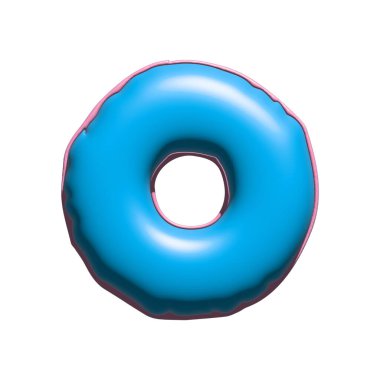 Çörek harfi 3 boyutlu görüntüleme izole edildi.