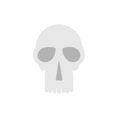 İzole edilmiş kafatası simgesi. Cadılar Bayramı konsepti - vektör