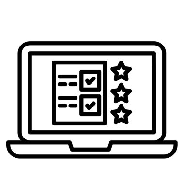 çevrimiçi gözden geçirme simgesi, vektör illüstrasyonu