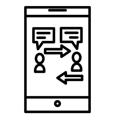 Hareket eden telefon simgesi, anahat stili