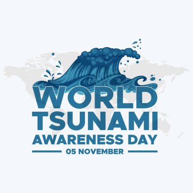Dünya tsunami farkındalık günü, 05 Kasım, tebrik kartı, dünya tsunami farkındalık günü vektör çizimi, düzenlenebilir şablon. dünya tsunami farkındalık günü sosyal medya sonrası tasarım.