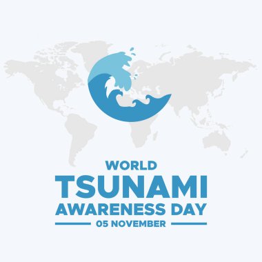 Dünya tsunami farkındalık günü, 05 Kasım, tebrik kartı, dünya tsunami farkındalık günü vektör çizimi, düzenlenebilir şablon. dünya tsunami farkındalık günü sosyal medya sonrası tasarım.
