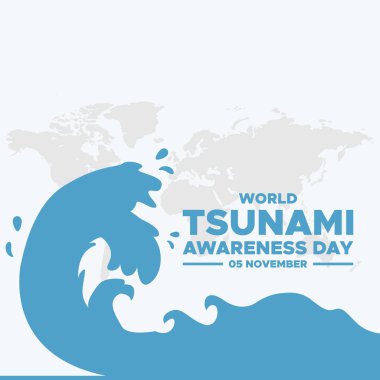 Dünya tsunami farkındalık günü, 05 Kasım, tebrik kartı, dünya tsunami farkındalık günü vektör çizimi, düzenlenebilir şablon. dünya tsunami farkındalık günü sosyal medya sonrası tasarım.