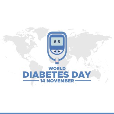 Dünya Diyabet Günü, 14 Kasım, tebrik kartı, hisse senetleri, vektör grafik dünya diyabet günü, Dünya Diyabet Günü düzenlenebilir şablon. 