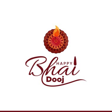 Bhai dooj for Indian festival of brother and sister bonding celebration with Hindi Text  Bhai dooj . Template Design with nice illustration in a creative background vector, banner clipart