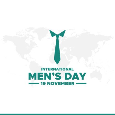 Uluslararası Erkekler Günü. Erkekler Günü 19 Kasım. Uluslararası Erkekler Günü 'nün vektör illüstrasyonu. Poster, afiş ve tebrik kartı için.. 