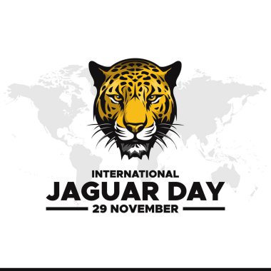 International Jaguar Day Vector Illustration on 29 November. International Jaguar Day banner design.  clipart