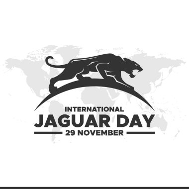 International Jaguar Day Vector Illustration on 29 November. International Jaguar Day banner design.  clipart