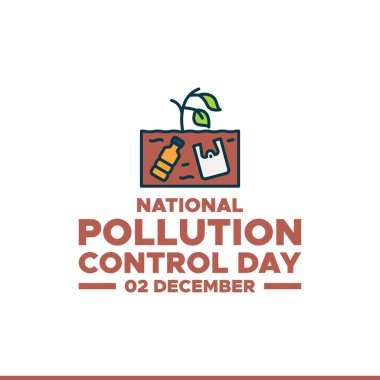 National pollution control day. 2nd December. National pollution control day poster, banner. Vector illustration.National Pollution Control Day Vector, Typographic Design. clipart