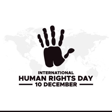 Human rights day is observed every year on December 10. Vector illustration on the theme of international human rights day. Template for banner, greeting card, poster with background. clipart