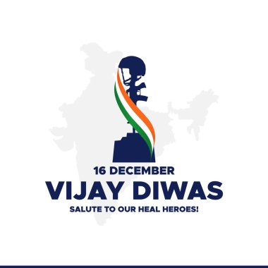 Vijay Diwas. Victory Day. 16 December 1971. Holiday Concept. Template for background with banner, poster and card. Vector illustration. Creative Vector illustration of Vijay Diwas (VICTORY DAY)banner clipart