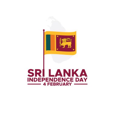 Sri Lanka 'nın bağımsızlık günü. Yaratıcı Sri Lanka ulusal ülke bayrağı ikonu. Sri Lanka bağımsızlık günü. Sri Lanka Günü Savunma Konsepti. Arkaplan, afiş, kart, poster şablonu. 