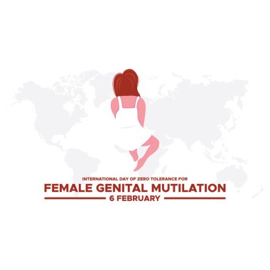 International Day of Zero Tolerance for Female Genital Mutilation (FGM) is observed every year on February 6, Vector illustration clipart