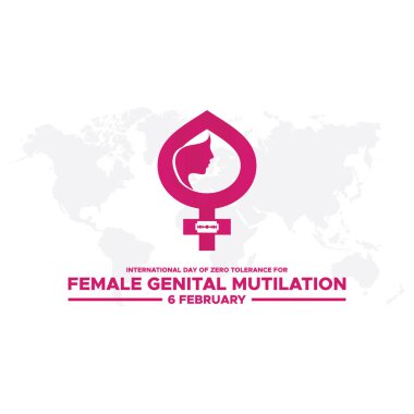 International Day of Zero Tolerance for Female Genital Mutilation (FGM) is observed every year on February 6, Vector illustration clipart