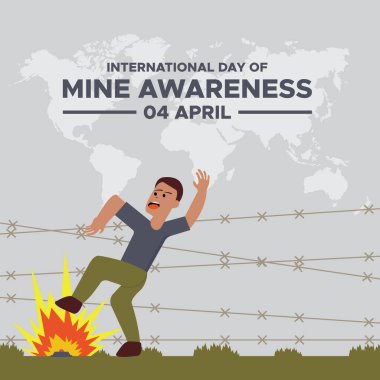 Benimkinin farkındalık şablonu için uluslararası bir gün. Mayın farkındalığı konsepti için uluslararası gün. 4 Nisan. Vektör çizimi. Poster, pankart, kampanya ve tebrik kartı için uygun. 