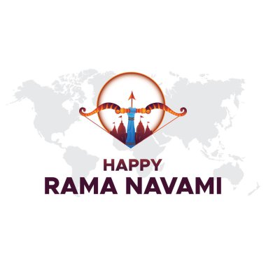 Mutlu Ram Navami sosyal medya besleme şablonu Hintçe metin ile yazılmış vektör illüstrasyonu mutlu ram navami anlamına gelir 