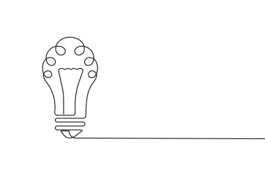 İnsan beyni sürekli bir çizgi çizer ve minimalist stil ana hatları izole eder.