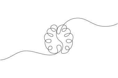 İnsan beyni sürekli bir çizgi çizer ve minimalist stil ana hatları izole eder.