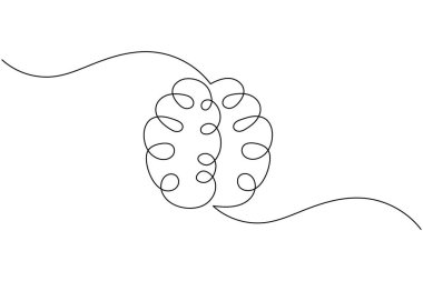 İnsan beyni sürekli bir çizgi çizer ve minimalist stil ana hatları izole eder.