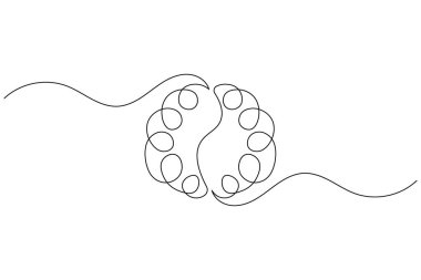 İnsan beyni sürekli bir çizgi çizer ve minimalist stil ana hatları izole eder.