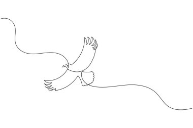 Bird continuous one line drawing and minimalist style isolate outline vector illustration clipart