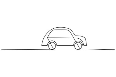 Car one line art drawing and minimalist style isolate outline car vector illustration clipart