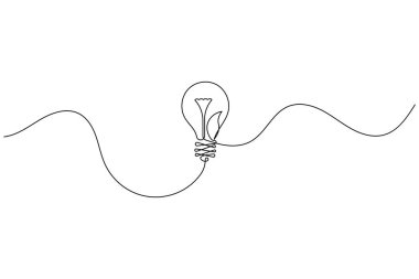 Aralıksız çizgi lambası bir çizgi minimalist stil çiziyor dış hat vektör simgesini izole et