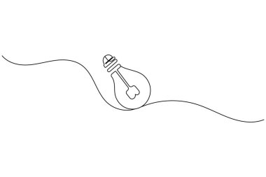 Aralıksız çizgi lambası bir çizgi minimalist stil çiziyor dış hat vektör simgesini izole et