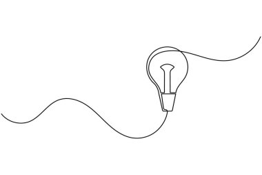 Aralıksız çizgi lambası bir çizgi minimalist stil çiziyor dış hat vektör simgesini izole et