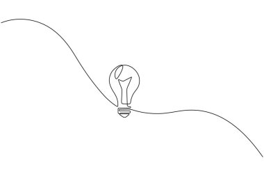 Aralıksız çizgi lambası bir çizgi minimalist stil çiziyor dış hat vektör simgesini izole et