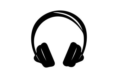 Kulaklık silueti vektörü minimalist biçim dış hat vektör illüstrasyonunu izole et