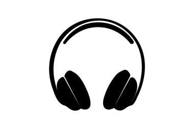Kulaklık silueti vektörü minimalist biçim dış hat vektör illüstrasyonunu izole et