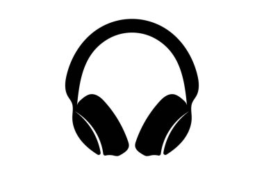 Kulaklık silueti vektörü minimalist biçim dış hat vektör illüstrasyonunu izole et