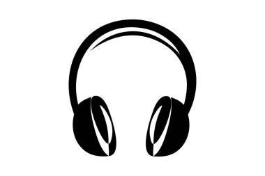 Kulaklık silueti vektörü minimalist biçim dış hat vektör illüstrasyonunu izole et