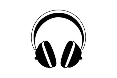 Kulaklık silueti vektörü minimalist biçim dış hat vektör illüstrasyonunu izole et