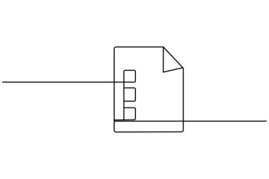 Katlanmış köşeli belge sürekli bir çizgi çizer