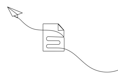 Katlanmış köşeli belge sürekli bir çizgi çizer