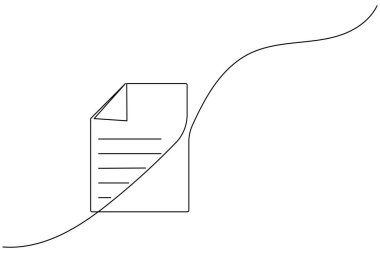 Katlanmış köşeli belge sürekli bir çizgi çizer