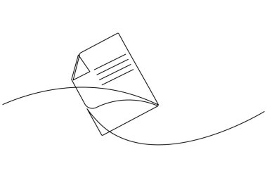 Katlanmış köşeli belge sürekli bir çizgi çizer