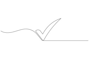 İşaretleme simgesi sürekli bir çizgi çizimi ve minimalist biçim dış hat vektörünü izole et