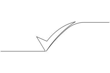 İşaretleme simgesi sürekli bir çizgi çizimi ve minimalist biçim dış hat vektörünü izole et