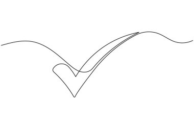 İşaretleme simgesi sürekli bir çizgi çizimi ve minimalist biçim dış hat vektörünü izole et