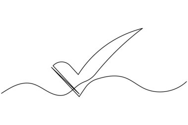 İşaretleme simgesi sürekli bir çizgi çizimi ve minimalist biçim dış hat vektörünü izole et