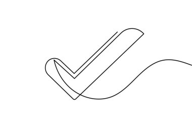 İşaretleme simgesi sürekli bir çizgi çizimi ve minimalist biçim dış hat vektörünü izole et