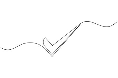 İşaretleme simgesi sürekli bir çizgi çizimi ve minimalist biçim dış hat vektörünü izole et