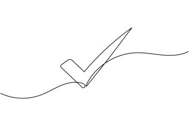 İşaretleme simgesi sürekli bir çizgi çizimi ve minimalist biçim dış hat vektörünü izole et