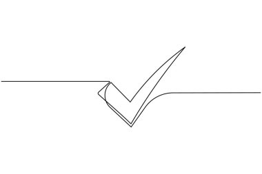 İşaretleme simgesi sürekli bir çizgi çizimi ve minimalist biçim dış hat vektörünü izole et