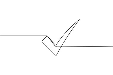 İşaretleme simgesi sürekli bir çizgi çizimi ve minimalist biçim dış hat vektörünü izole et