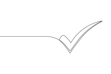 İşaretleme simgesi sürekli bir çizgi çizimi ve minimalist biçim dış hat vektörünü izole et