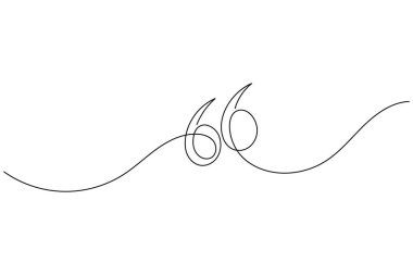 Tırnak işareti sürekli bir çizgi çizimi ve minimalist stil ana çizim çizimi izole